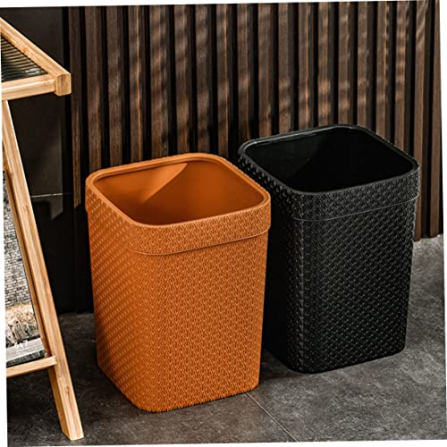 Ciieeo Mülleimer aus Rattan Kapazität Eleganter Abfalleimer für Badezimmer Büro und Schlafzimmer Platzsparend und Kreativ ohne Deckel Orangefarben für Papierkörbe – Bild 5