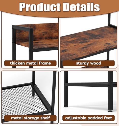 20-29 Gallon Fish Tank Stand with Plant Shelf, Heavy Metal Double Aquarium Stand with Stable Structure, 29.5" x 15.7" Tabletop fits Aquarium, Turtle Tank, or Reptile Terrariums for Home Office - Image 5