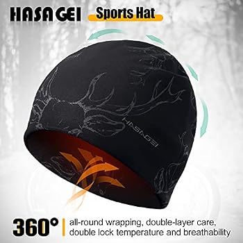 HASAGEI Bonnet thermique pour la course à pied et l'hiver, bleu, taille unique