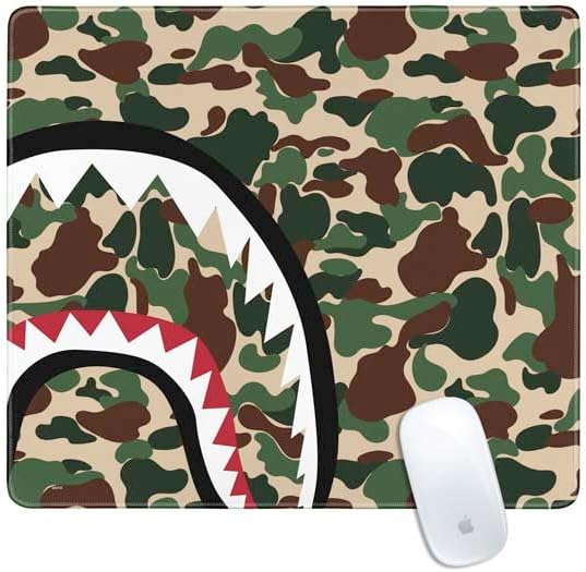 Vista 57 de Skinit Alfombrilla de mouse grande para juegos, diseño de camuflaje de dientes de tiburón con bordes cosidos, impermeable, base de goma