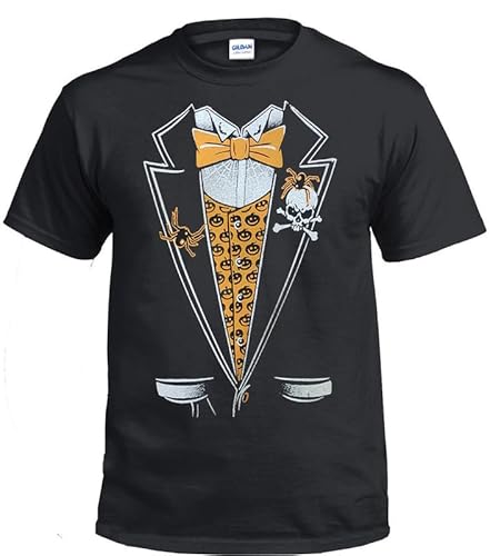 Halloween Tuxedo Spider T-Shirt Fancy Dress Joke Tee Suit with Bow Tie Skull Top (Halloween Tuxedo, 3XL) Halloween Tuxedo Spider T-Shirt Fancy Dress Joke Tee Suit with Bow Tie Skull Top (Halloween Tuxedo, 3XL)