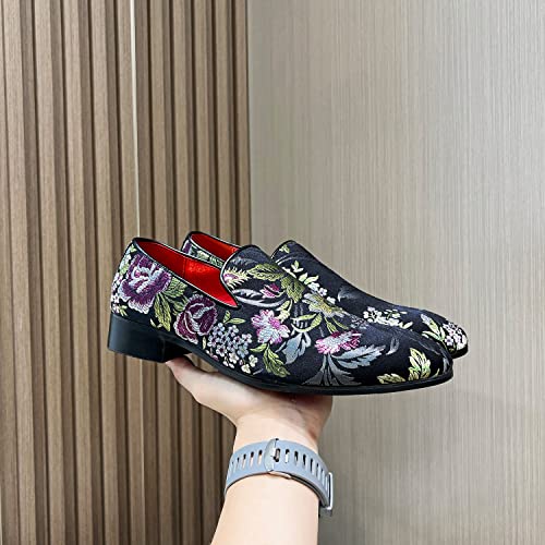 Men's Luxury Embroidery Penny Loafer Noble Slip-on Suede Loafers Shoes Smoking Slippers Party Dancing Shoes Plus Size 7-134