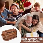 Toiletry Bag for Men, Large Leather Travel Essentials Shaving Kit, Water Resistant Bathroom Toiletries Organizer Cosmetic Bags, Gifts for Men, Him, Father, Dad, Husband, Son, Boyfriend, Grandpa - Image 3