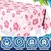 Oudain 3 Sheets Hawaii Hibiscus and Tropical Leaves Tablecloth Birthday Party Decorations Blue Alien Cartoon Table Covers for Birthday Party Supplies