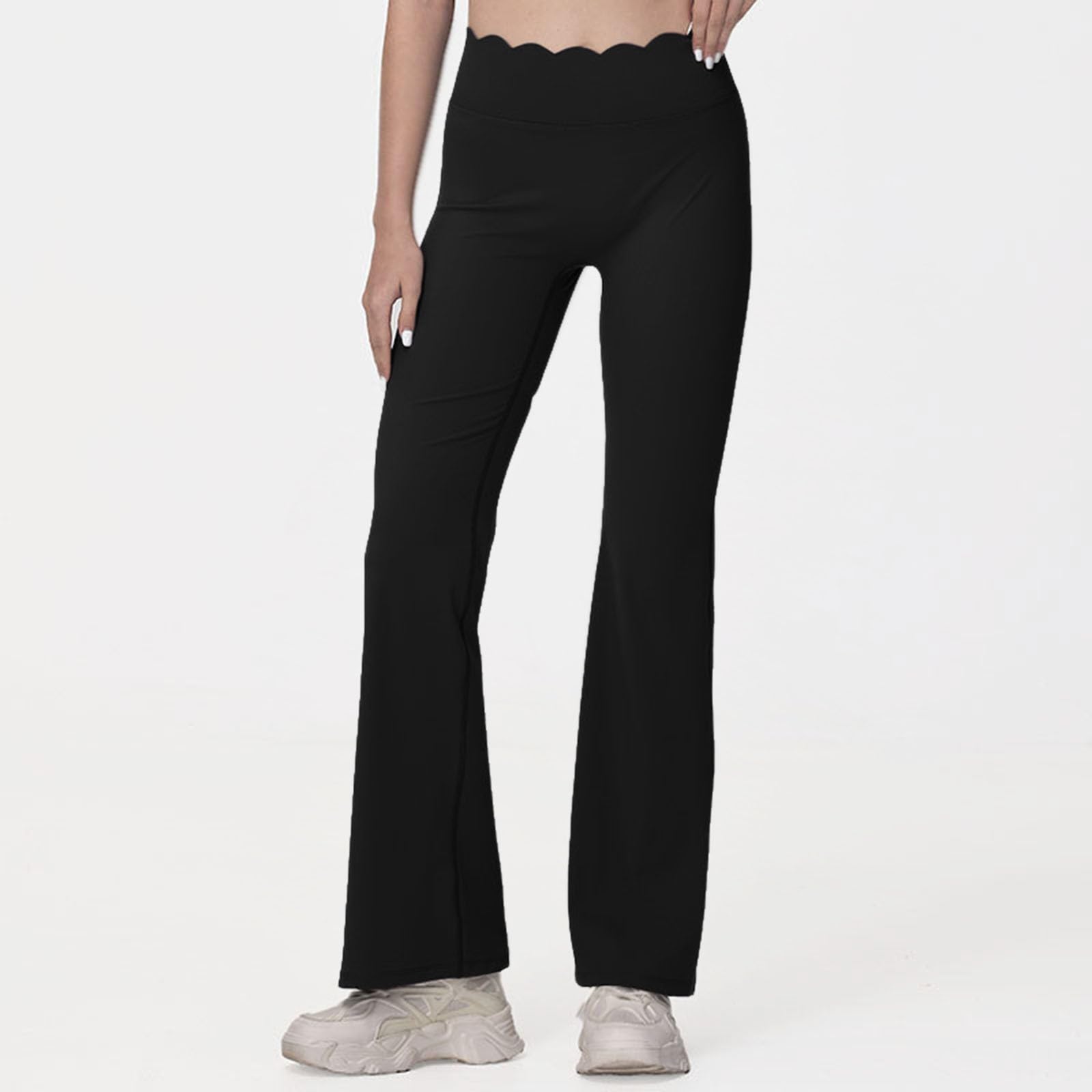 Leggings Svasati con Tasche Donna, Modello da Palestra e Yoga con Effetto Sollevamento Glutei, Pantaloni a Gamba Larga Eleganti e Versatili