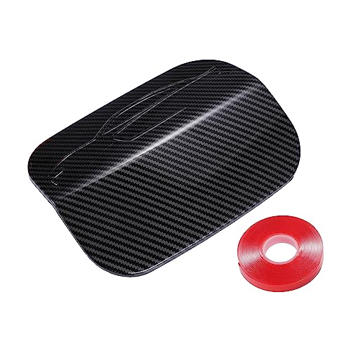 Motoforti Fuel Tank Gas Door Cover Trim, for Dodge Charger 2015-2021, Plastic, Carbon Fiber Pattern Black