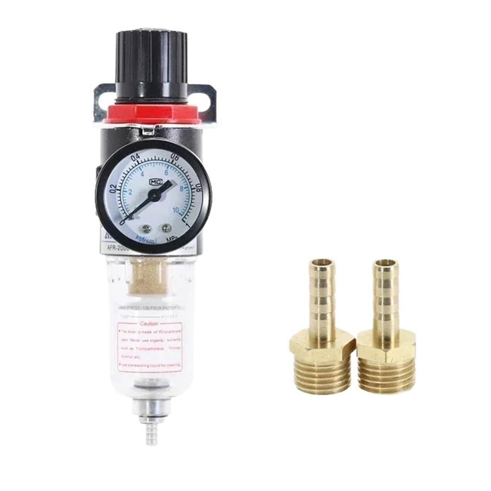 AYNRJKKX AFR2000 1/4 Pneumatic Filter for Air Compressor Moisture Separator Pressure Regulator Oil Water Device(AFR2000 TPC6)