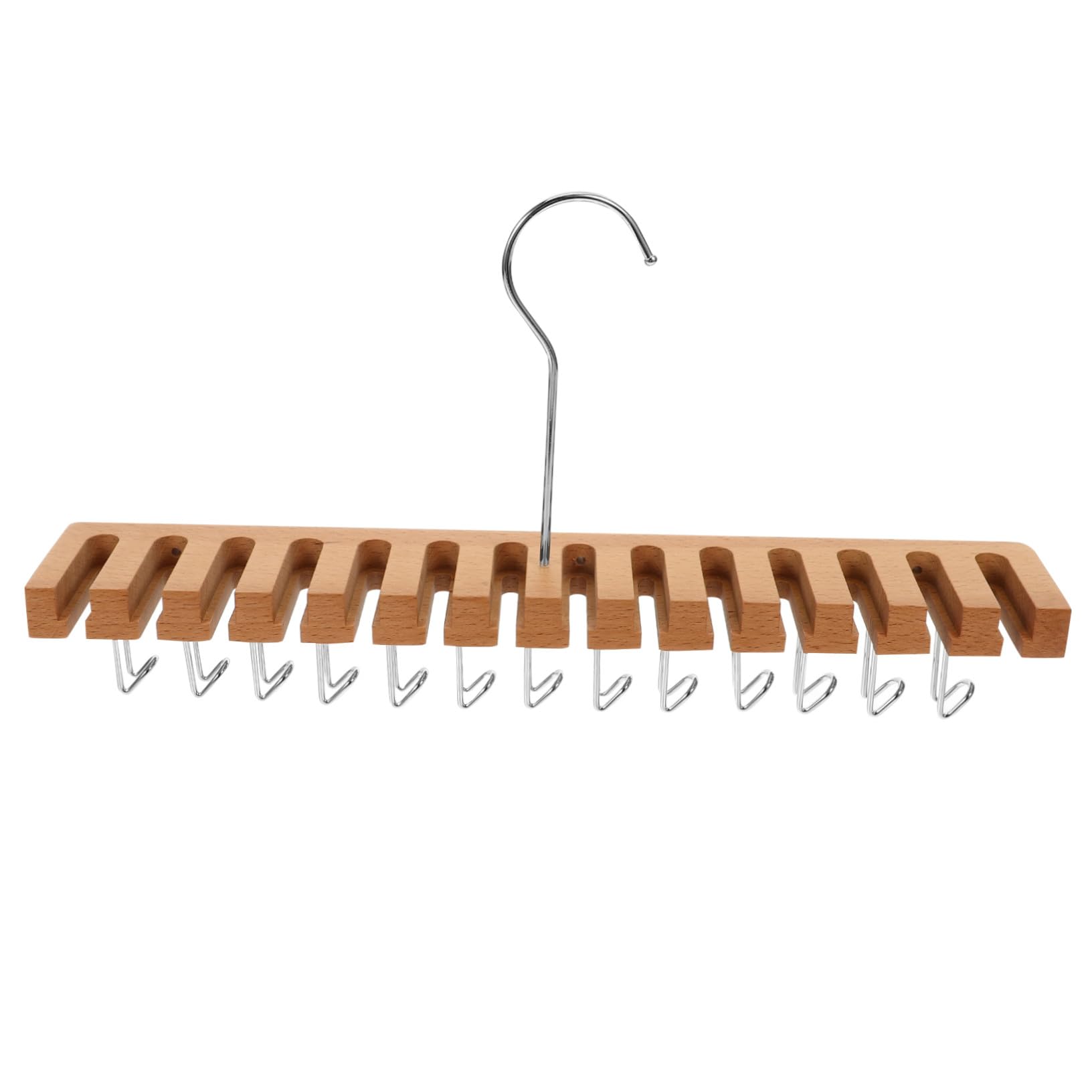 Organizador de Cinturones Multifunción, Percha para Corbatas de Madera 14 Ranuras, para Guardar y Organizar Cinturones y Corbatas Armario