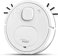 Robô aspirador de pó e limpador de esfregão impulso automático de energia para carpetes, ultrafino, 7,9 cm, foco de pelos de animais de estimação, escova sem emaranhamento, silenciosa, 55 dB, branco