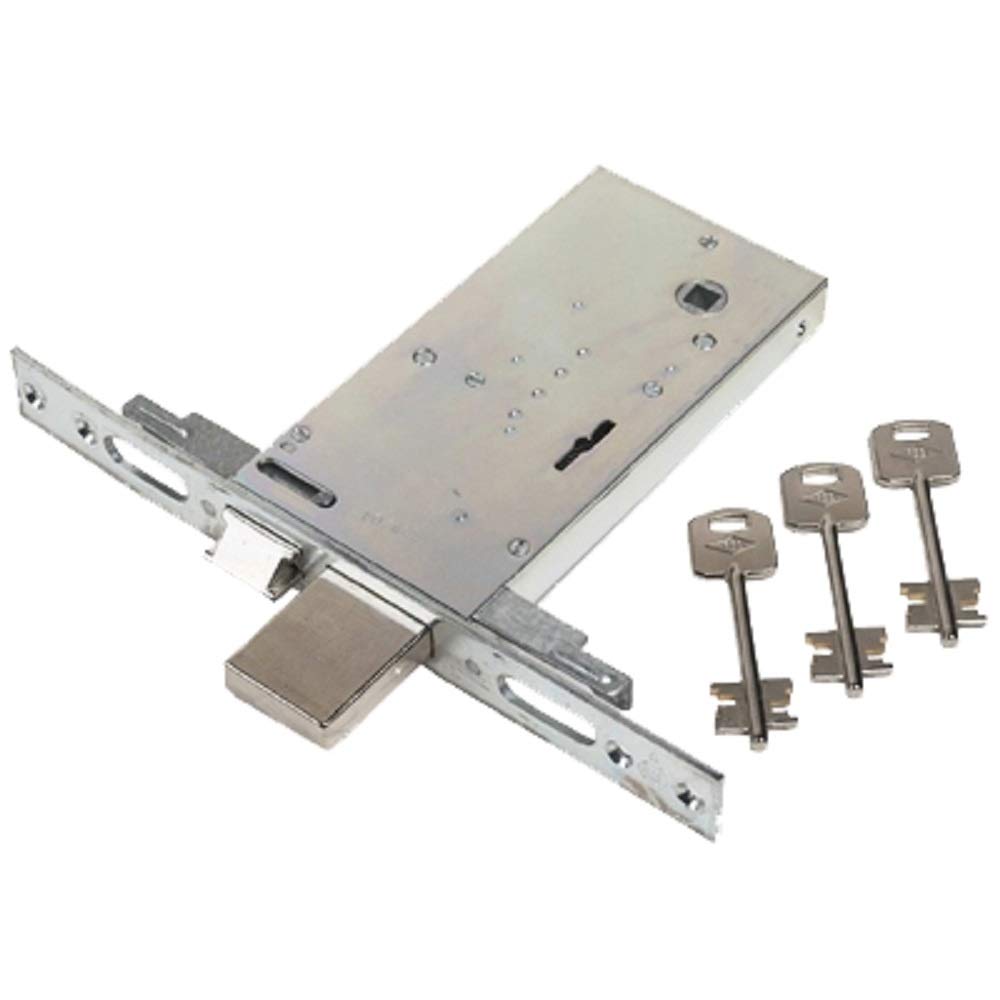 Serratura doppia mappa per porte alluminio da fascia Art. 6873/6893 FEb (E70 - Scatola mm 168x81)