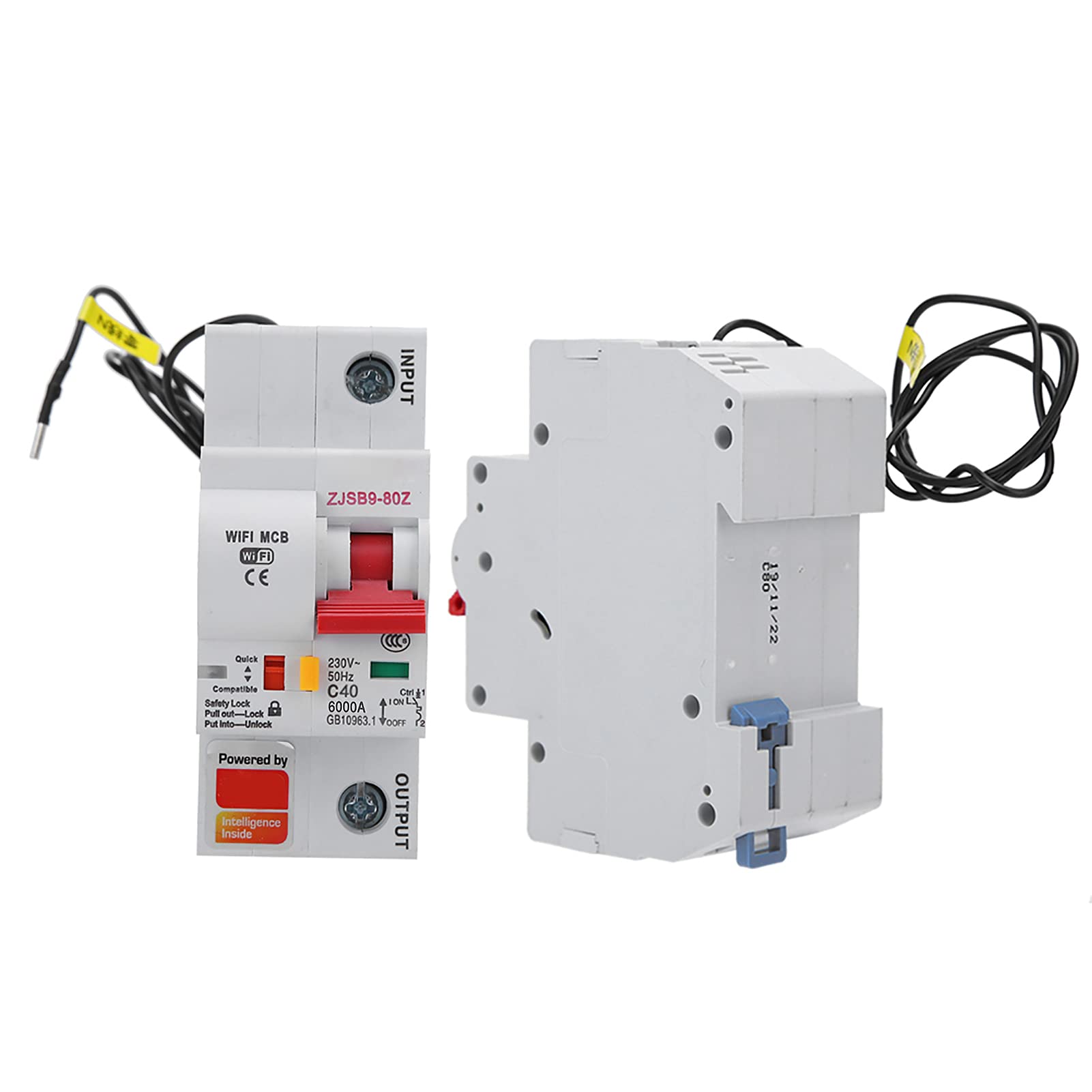 Disyuntor Inteligente en Miniatura con WiFi 220V Carcasa Retardante de Llama PA66-DSM Control Remoto por App Móvil (1P 40A)