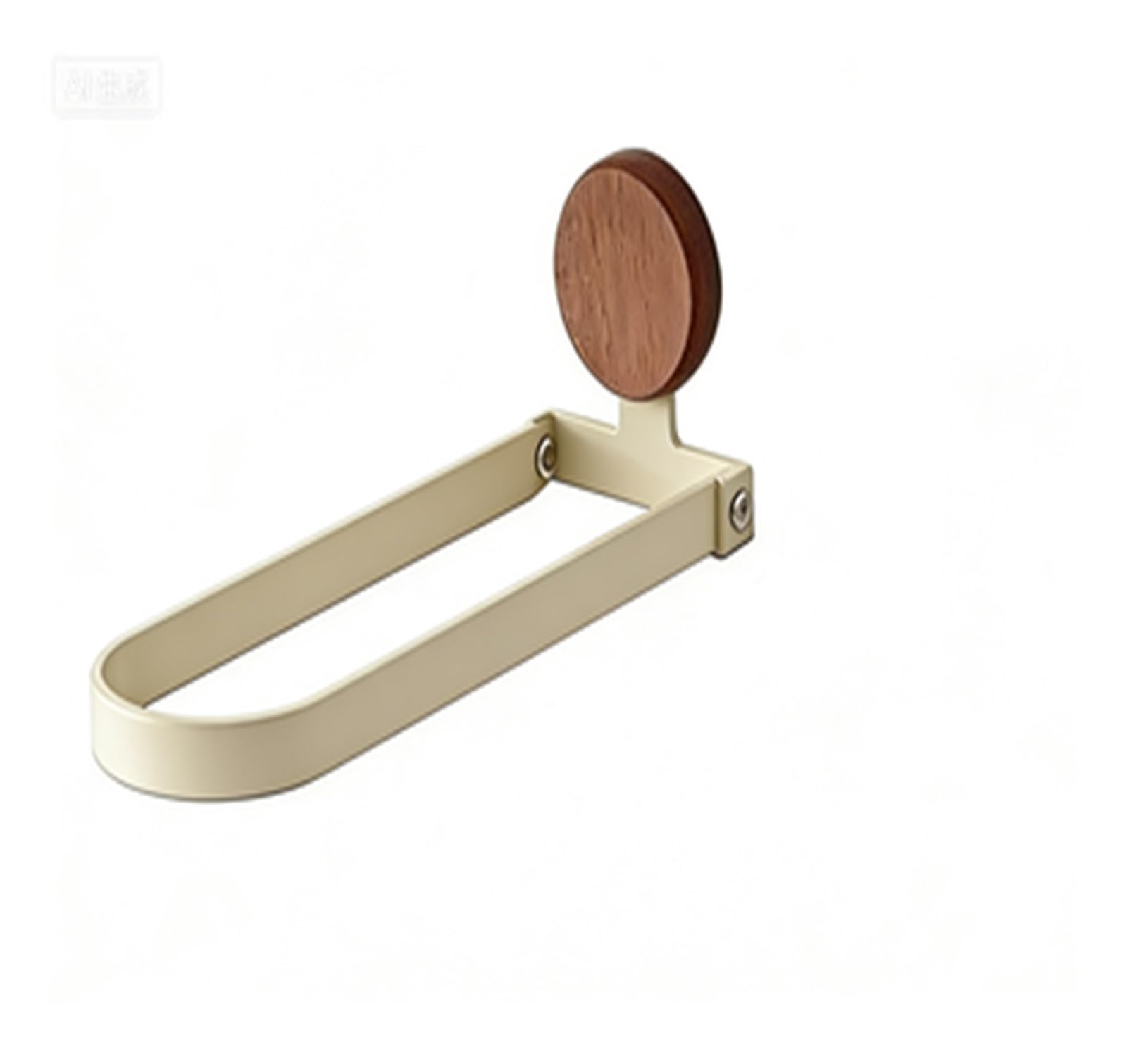 1pc Wood Bathroom Towel Rack Washbasin Stand Wall-mounted Foldable Bath Hanging Rod Without Drilling(24cm White)