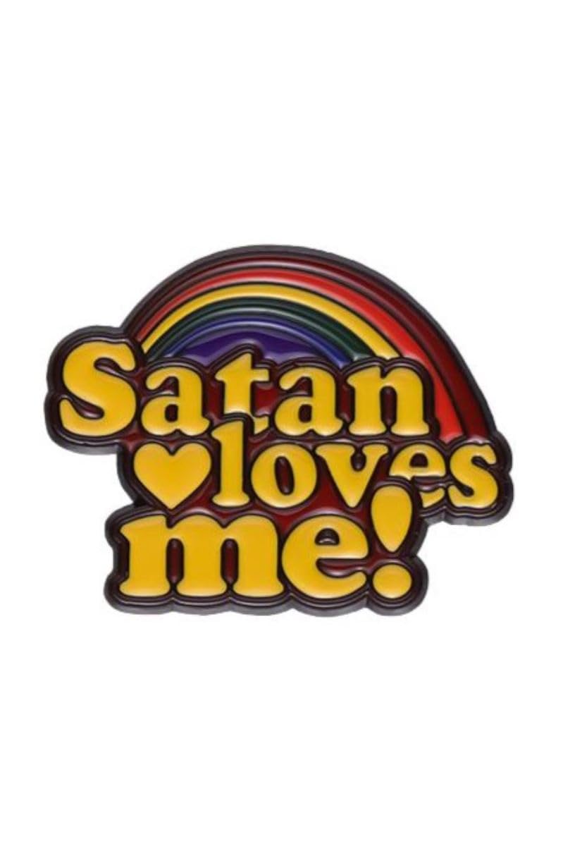 Ro Rox Unisex Multicoloured Satan Loves Me! Pin Badge Brooch Gothic Cute Cartoon Rainbow