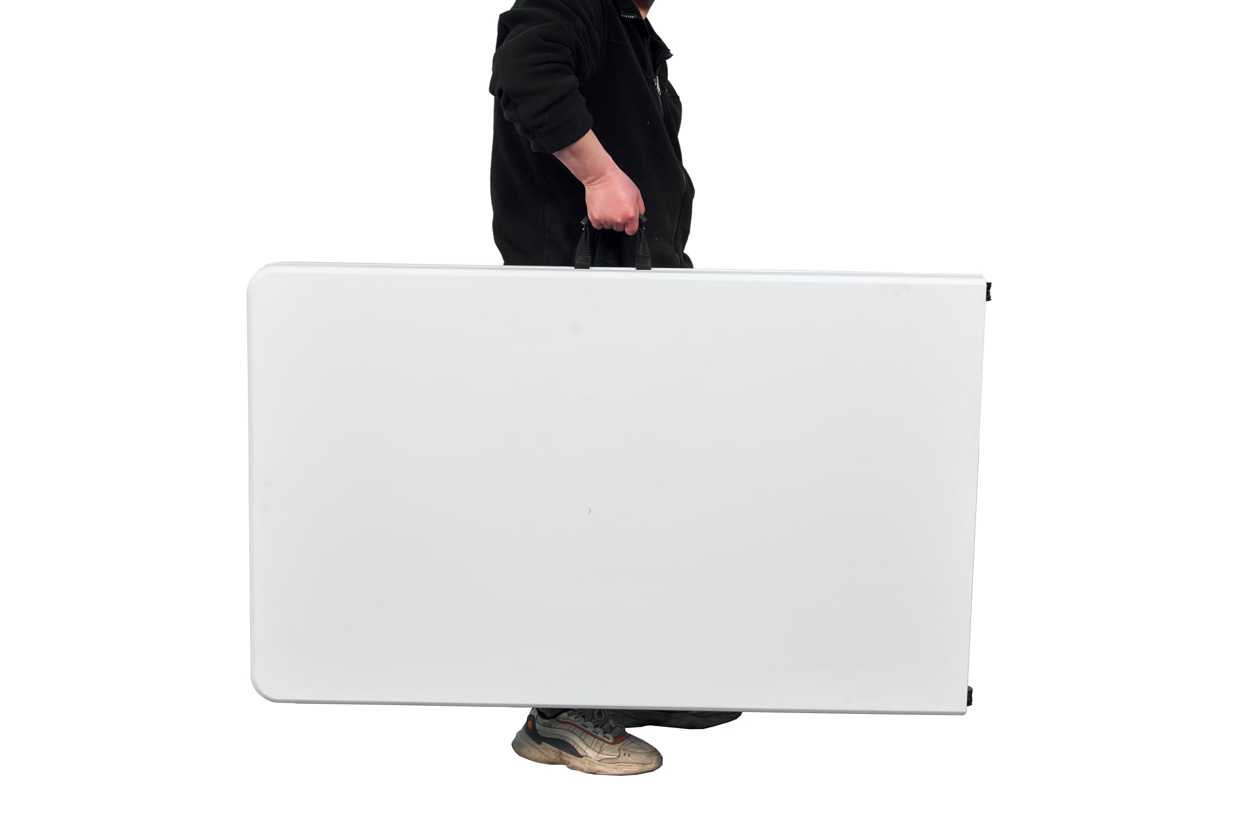 METRO Professional Mesa de Banquete Plegable, 243 x 75 x 73 cm, Tablero HDPE Blanco, Estructura de Acero, Capacidad 200 kg