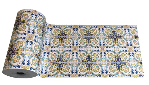 Home Tresor - Tappeto Cucina Antiscivolo Lavabile in Vinile Made in Italy | Passatoia Antimacchia Mattonella Bagno in PVC Interni Esterni | Tappeto Runner Lungo Fantasie Moderne Cm. (50x200, Maiolica)