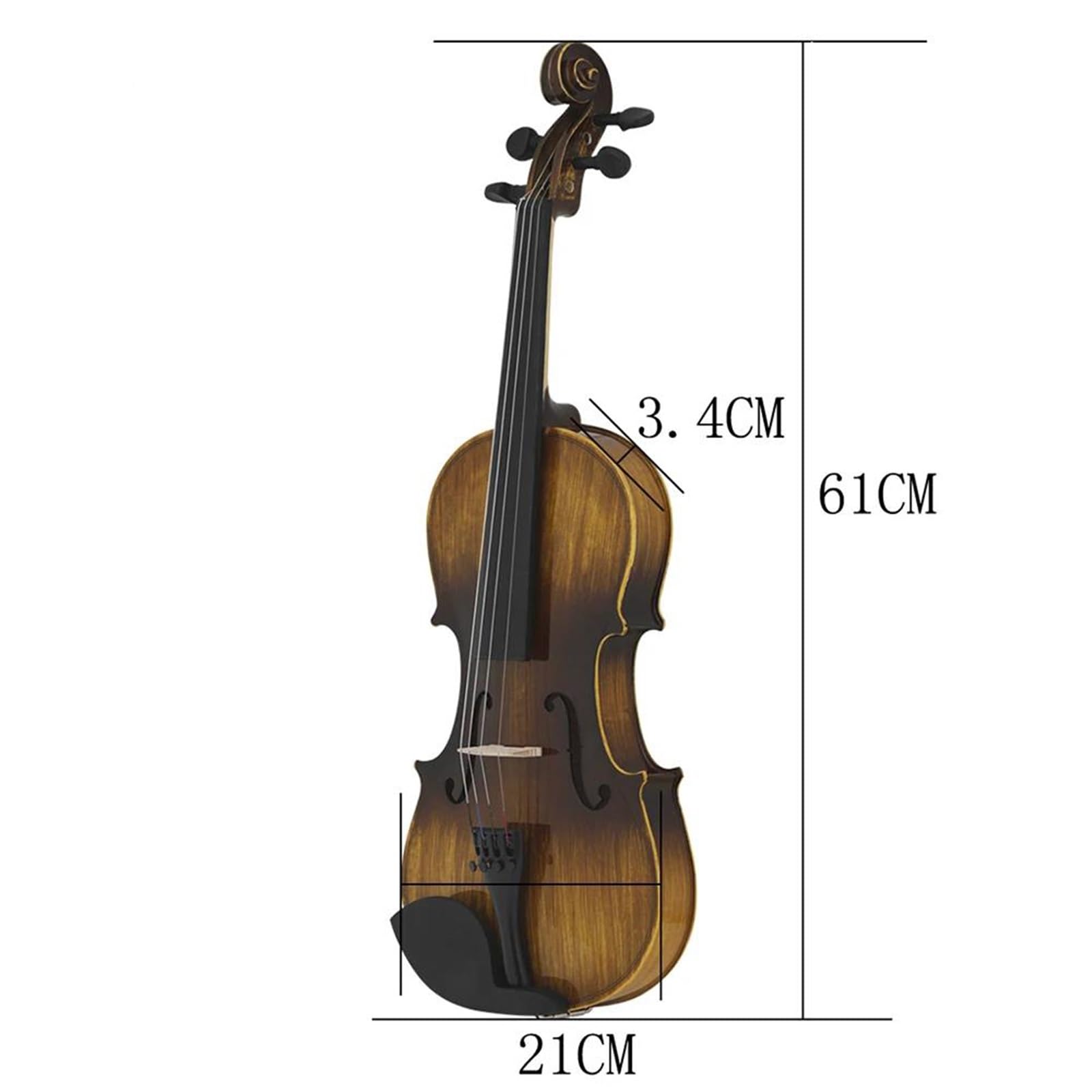 Violino Set Violino classico acustico per strumento a corde di violino 4/4 con custodia Set di accessori per strumenti musicali