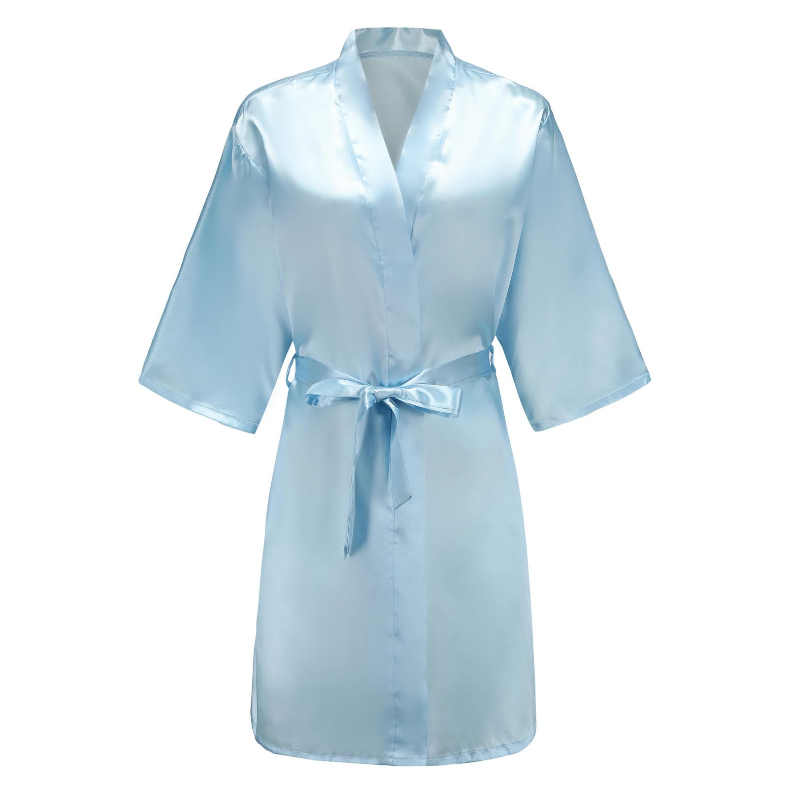 Accappatoio Donna Abiti da Damigella d'Onore Azzurro Sorella Madre della Sposa Kimono Matrimonio Miglior Regalo Bianco Scrittura Bagno Sposa-Come La Foto Show_d-m