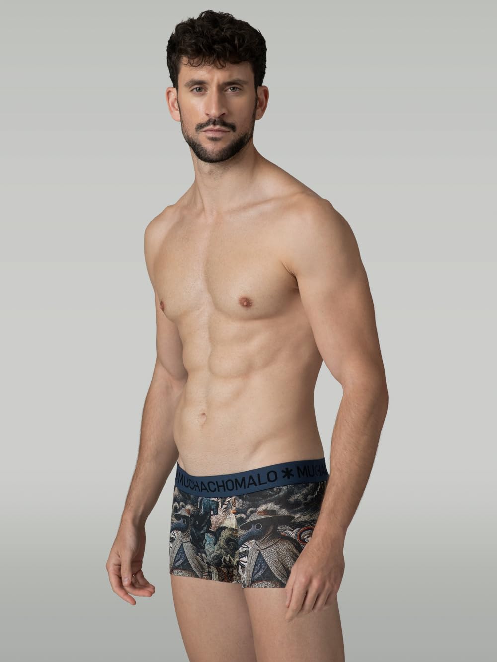 Muchachomalo Herren Trunks 2er-Pack, Print, Baumwolle, Elastischer Bund