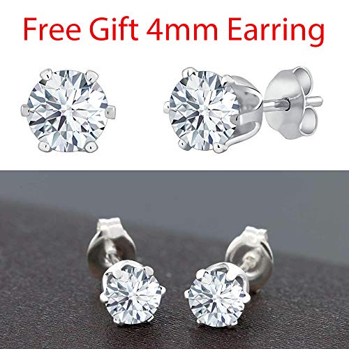 Gold & Diamonds Jewellery Princess Cut Gemstone Half Eternity 14k White Gold Plated Wedding 7-Stone Band Ring for Women3