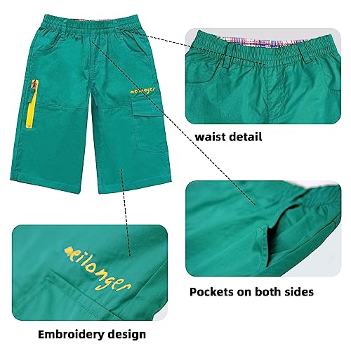 MEILONGER Boys Shorts Kids Cotton Cargo Pants Twill Elastic Waist4