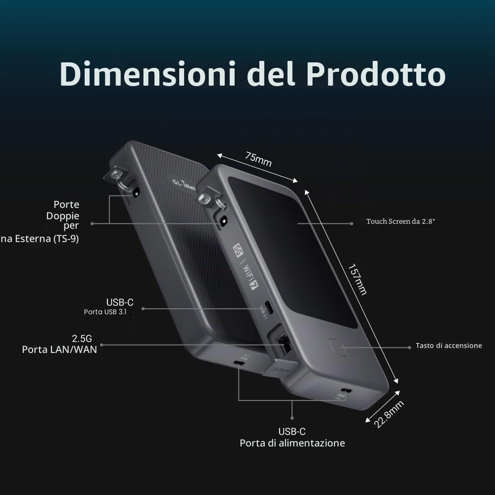 MUDI 7 (GL-E5800) | 5G NR Tri-Band Wi-Fi 7 Travel Router