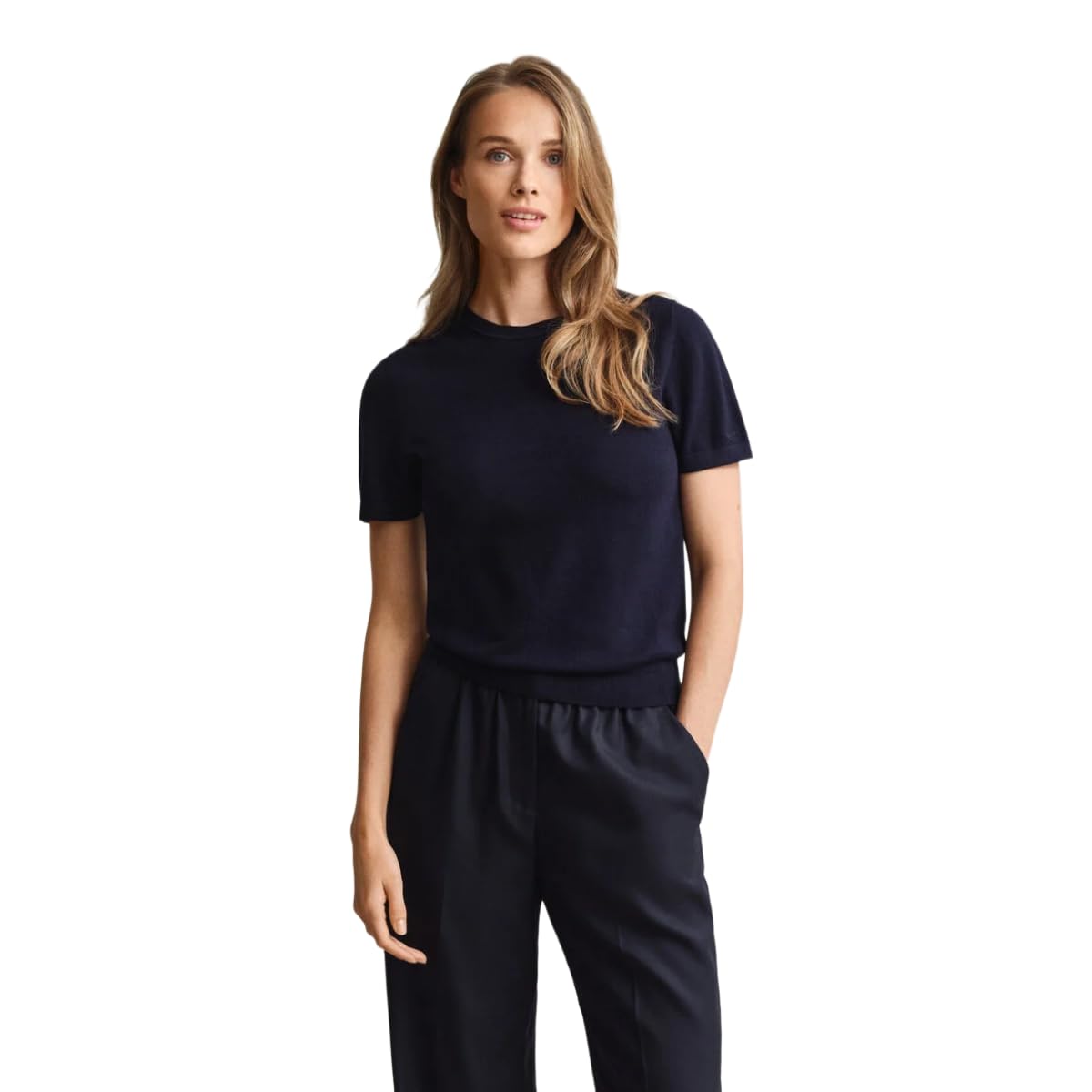 GANT Damen Ribbed Knit Cotton C-Neck Pullover
