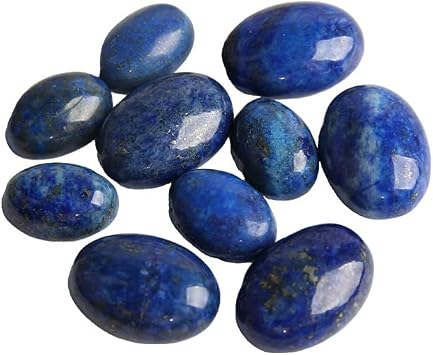 10Pcs Gem Stone Lapis Lazuli Oval Cabochon Cameo CAB Fit 10 x 14 mm / 13 x 18 mm DIY Jewelry Making