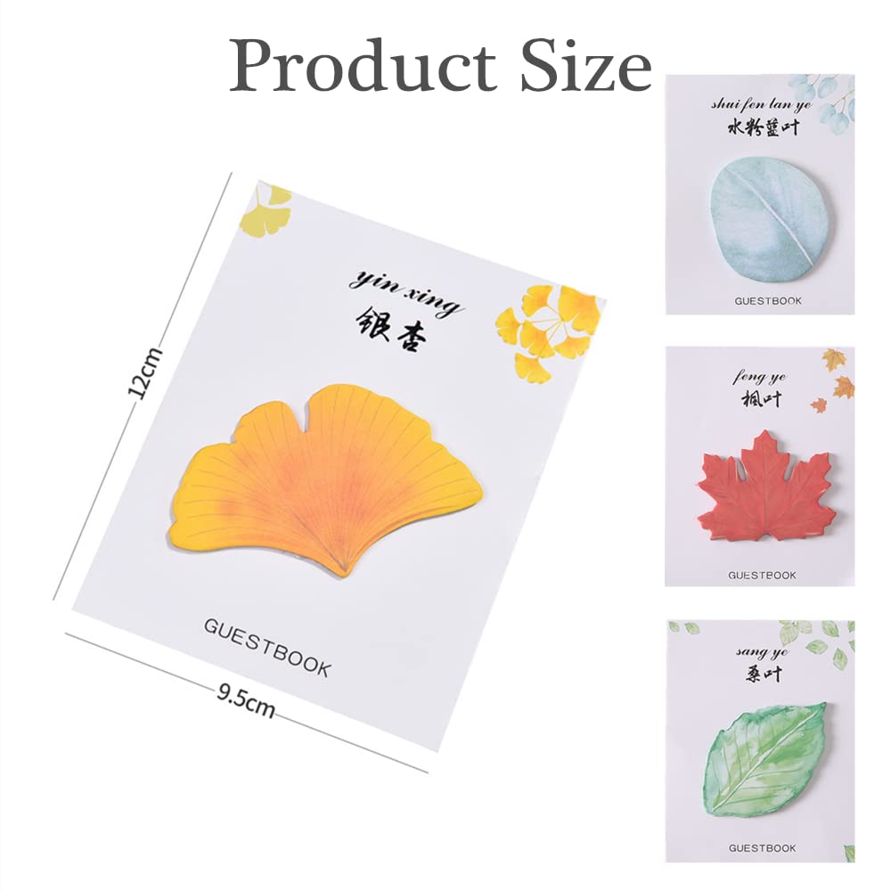 8 Packs/240 Sheets Leaf-Shaped Sticky Notes Novelty Self Stick Post Cute Mini Sticky Note Pad Colorful Post Memo for School Office Memo Pupils Kids Gifts - Image 4