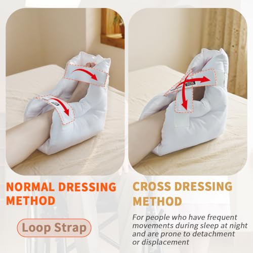 Image of 2 Pcs - Single Person Use -Heel Protectors for Pressure Sores & Foot Pain Relief, Open Heel Design,Reusable Foot Pillow for Bed Sores, Ulcers & Injury (Universal Fit)