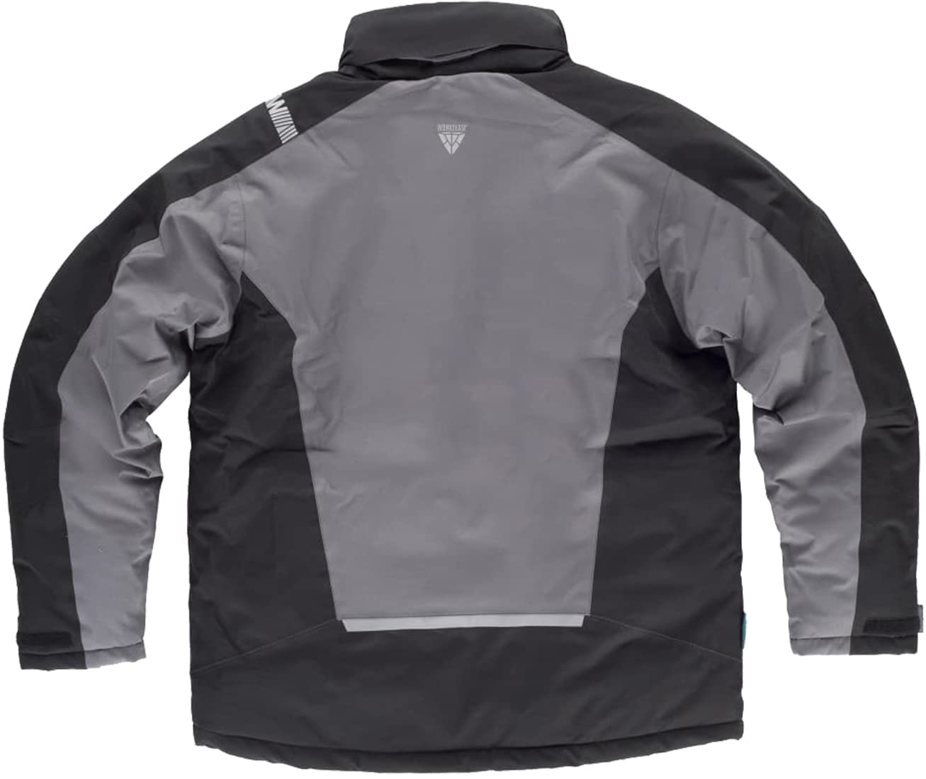 Teamwork WORKTEAM Parka con capucha combinada y detalles reflectantes, Acolchada. Ideal para trabajo, tiempo libre, etc. Unisex Negro+Gris-M