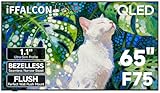 iFFALCON 65-Inch Class QLED 4K Smart TV, Ultra-Slim Picture Frame TV, 144Hz, HDR, Art Mode w/AI Art, Wide Color Gamut, Dolby Vision IQ, Dolby Atmos, Google Assistant Voice Remote(65F75, 2025 Model)