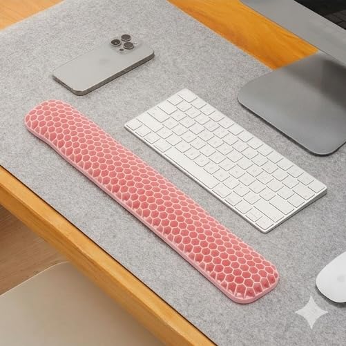 Image of Cloudy Canvas Keyboard Wrist Rest Pad, Best Ergonomic Palm Rest. Non-Slip and Soft Cushion for Typing Pain Relief & Hand Support - Office, Computer, Laptop, Gaming Desk Accessory (Pink)