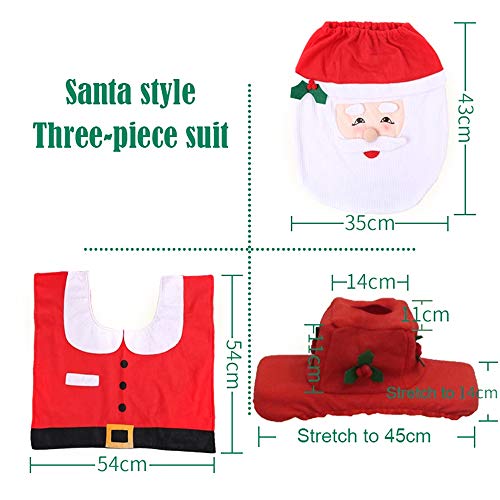 Kungfu Mall - Set di 3 copriwater natalizio per