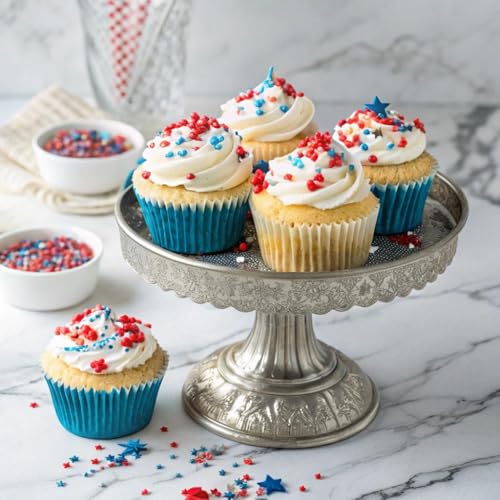 Image of Fancy Sprinkles Superheroes, Assemble! Crunchy Jimmies, Sugar Nuggets, Mini Edible Glitter Stars, And Hexagons In Metallic Silver, Red, White, And Blue.,1 Count,133.4 grams