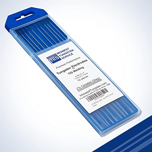 Image of Midwest Tungsten Service TIG Welding Tungsten Electrodes 10-Pack (Grey - 2% Ceriated Tungsten (WC20 /EWCe-2), 0.040 inch)