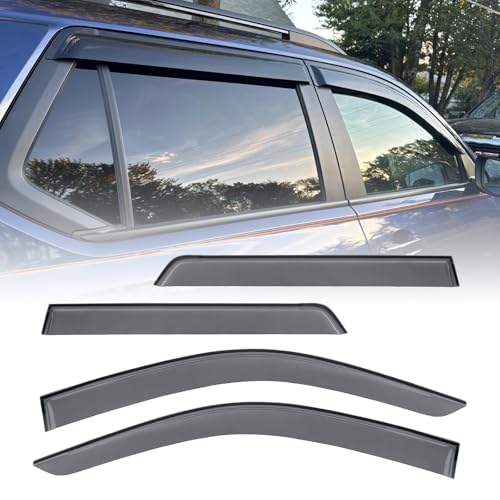 Image of Tape-On Side Window Deflectors for Pilot 2023-2026, Rain Guards Window Visor Rain Guards Vent Guard Shade Deflectors Compatible with Honda Pilot Accessories All-Weather Protection