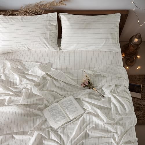 Image of LBRO2M 100% French Pure Linen Sheet Set 4Pcs, 16 inch Deep Pocket King Size