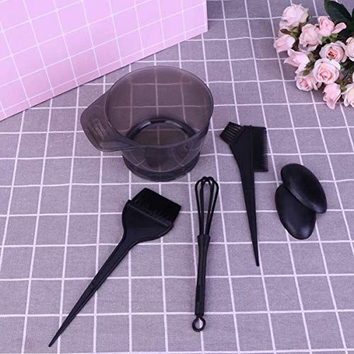 Foto von POFET 5-teiliges Haarfärbe-Set, Haarfärbe-Pinsel und Schüssel, inkl. Haar-Tönungsschale, Färbepinsel, Ohrabdeckung und Farbmischer, Haarfärbe-Applikator (schwarz)