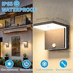 LED Wandleuchte Aussen Innen mit Bewegungsmelder,12W Aussenlampe IP65 wasserdichte,Aluminium Modern Wand Lampe 3000K Warmwe Außenleuchte,Wandlampe Außen für Terrasse Eingang Garten Balkon Flur – Bild 5