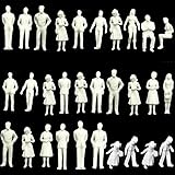 NATUMER 30Pcs Unpainted Tiny People Figures 1:25 Scale Model Trains Architectural O Scale Sitting an