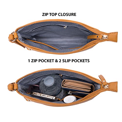 Image of Solene Crossbody Bag Functional Multi Pocket Messenger Purse Top Zip Closure Shoulder Handbag With Adjustable Strap