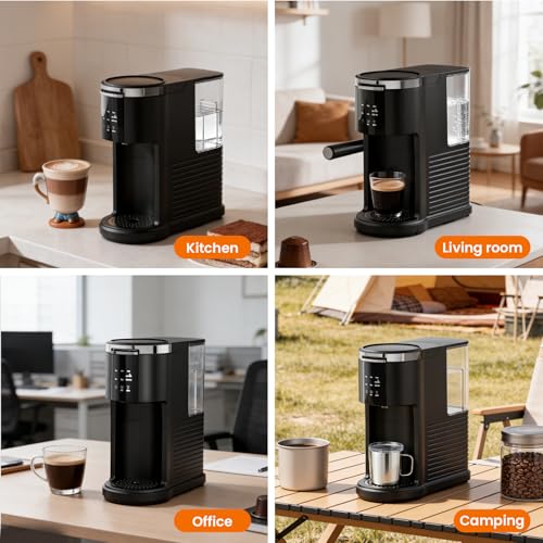 Kismile Single Serve Coffee Maker, 2 in 1 Drop Coffee Machine Compatible with K Cup & Ground Coffee, 5 Brew Sizes 6-14 Oz, 40oz Removable Water Tank,Self-Cleaning Function, Black by Kismile - Image 6