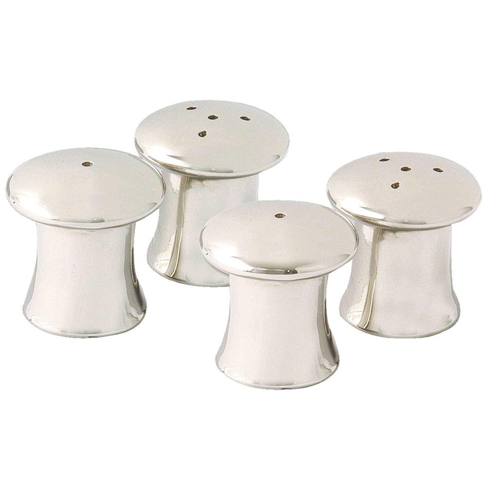 EleganceMushroom Salt & Pepper Shakers - Set of 4, 1.5" H, 1.25" Dia.