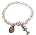Westmon Works Communion Rosary Bracelet Rose Stretch Wrist Fashion Jewelry with Holy Prayer Card and Bag Gift Set