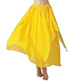 jupe gitane noire  MUNAFIE Jupe de danse du ventre, costume de devineresse, jupe de danse, jupe en tulle, costume de danse du ventre pour femmes, jaune, taille unique