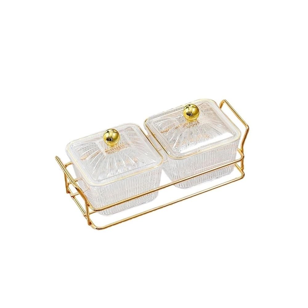 Geteilte Servierplatte mit Deckel, Vorspeisen-Serviertablett, Snack-Gerichte, Lebensmittel-Aufbewahrungsbox(Clear)