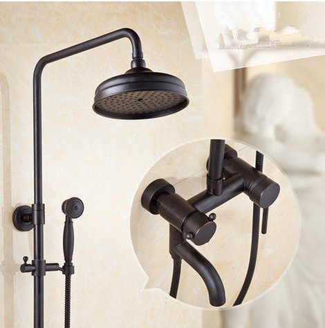 Mitigeur douche pluie laiton antique fini noir Gowe pour remplacer une robinetterie entartrée