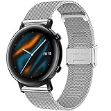 【Alta Calidad】: Correa Huawei Watch GT2 42mm hecho de acero inoxidable superior, será una sensación táctil cómoda en su muñeca, resistente al desgaste, alta dureza y resistencia a la corrosión. Parece profesional en cualquier momento, ya sea deportivo, informal, diario o de negocios.
