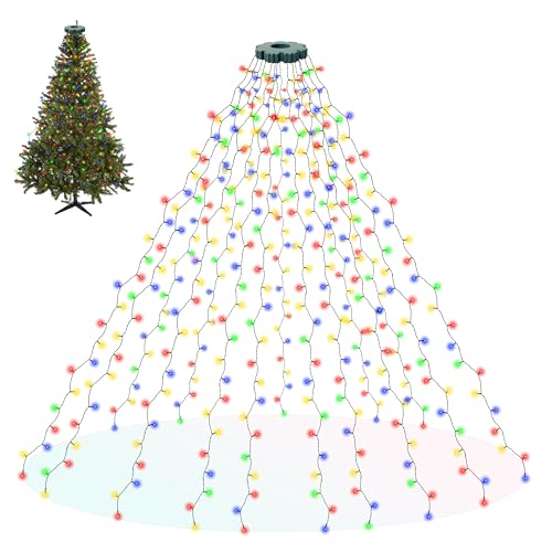 Flechllary Cascading Twinkle Lights for Christmas Tree,400 LED Christmas Tree