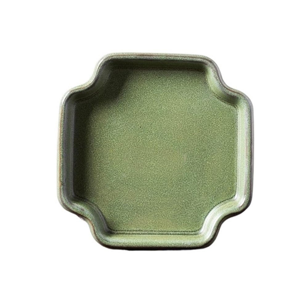 Versatile Sottovasi for Piante in Ceramica, Vaso da Fiori Verde, vassoi raccogligocce(M)